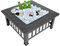 LIUXUEFE Pit de feu, Cour carré Portable Cour en métal Col de Pompier, Pit en Bois, Brazier Décoration Backyard Piscine Fer Noir Cour by