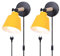 TOKIUS 2 Stücke Wandleuchten, Moderne Wandlampe aus Metall und Holz Deko E27 Fassung Verstellbarer Wandbeleuchtung Innen Wandlampe für Schlafzimmer Wohnzimmer Korridor (Gelb, Mit Stecker Schalter)