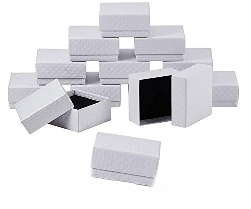 findout jewellery Box, 15 Stück Papp-Schmuckschatulle, Ohrring-Boxen, Ringschachteln, Kraftboxen, Schmuckverpackung, Schmuckschachtel, kleine Ohrring-Schachteln für Schmuck, Geschenk,5x5x3cm