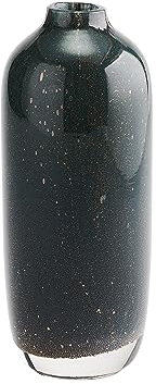 Gift Company Linen Vase Glitzer Bubbles, Schmal, Blumenvase, Tischvase, Dekovase, Glas, Anthrazit, H 19 cm, 1087301019