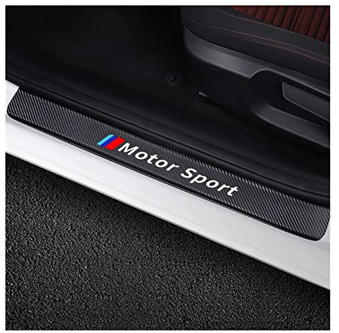 4 Pcs Carbon Fiber Car Door Sill Protector for B-MW E46 E90 E60, Welcome Pedal Scuff Guard Non-Slip Auto Styling Decoration Accessory