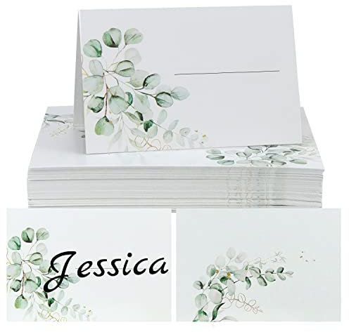Tischkarten Platzkarten 50 Stück Namenskarten Namensschilder Hochzeit für Hochzeit Geburtstag Kommunion Taufe (Style 2)