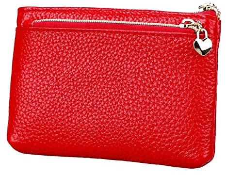 Creaher Damen Echtleder Münzbörsen Mini, Schlüsselbörse Geldbörse, Geldbörse Münzbeutel Klein Herren, Schlüsseltasche Leder Tasche mit Schlüsselanhänger