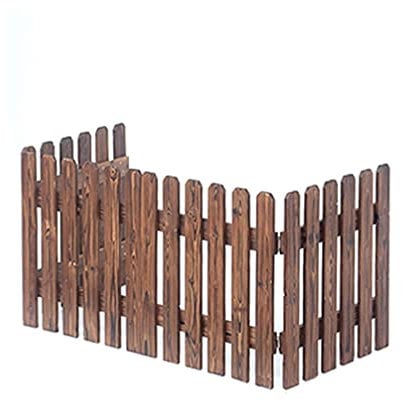 MERAXI Steccato Alto in Legno, Bordi Flessibili Recinzione da Giardino Bordo per Aiuole Prato Bordi per Piante Barriera per Cani Splicabile Decorativo,Marrone,160x45cm