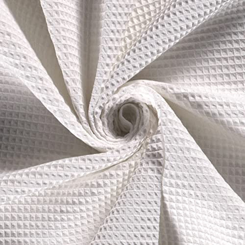 Waffelpiqué Meterware Babytauglich - Baumwolle ÖkoTex 100 Klasse 1 - Waffelstoff, Waffelmuster, Handtuchstoff, Badetextilien *ab 50 cm, Farbe: 050 weiß