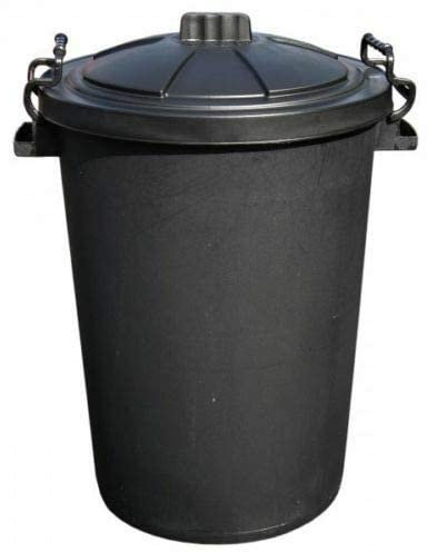 VTL® 85 LITRE HEAVY DUTY BIN LOCKING LID OUTDOOR RUBBISH DUSTBIN HORSES MULTIPLE COLOURS (1, BLACK)