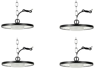 Toobettp 4pcs 200W Naves Industriales LED, UFO Lámpara de Alta Bahía 20000LM 6500K Foco Industrial, Iluminación Impermeable IP65 para Patio, Garaje, Fábrica, Taller