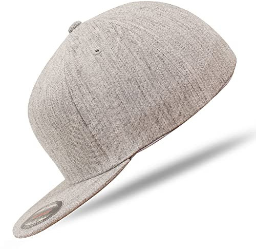 Flexfit Flat Visor Cap 6277FV Heather S/M - im Bundle mit UD Skull Bandana