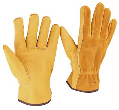 Fire-Maple Heat Proof Gardening Gloves | Leather Safety Work Gloves for Men & Women | 1 Pair for Stove/Openfire/BBQ/Grill/Oven/Welding (For Summer)