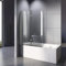 Duschwand für Badewanne 120x140cm, Badewannenaufsatz Duschwand 2-teilig Faltbar Duschabtrennung Badewanne mit 6mm NANO ESG-Glas