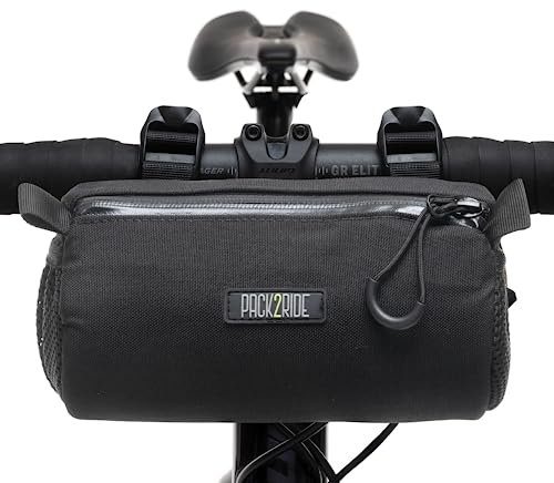 PACK2RIDE Perfecda FahrradlenkerKäfig – wasserabweisendes, strapazierfähiges Cordura-Gewebe und FahrradKäfig für tägliche Ausflüge,Fahrradaufbewahrung vorne für Rennrad- und Schotterfahrten,Schwarz