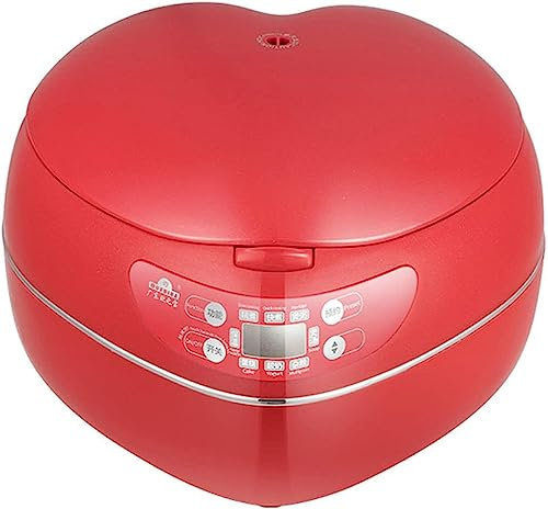 MISKYN Heart-Shaped Rice Cooker, Home Smart Date Kitchen Rice Cooker, Suitable for 1-3 People, Hot Rice, Porridge, Soup, Yogurt, Cakes,Red