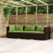 Homgoday 3-Sitzer-Sofa mit Kissen aus braunem Polyrattan, Schlafsofa Wohnzimmer Couch, Sofas für den Außenbereich für den Garten, Sofa für den Garten, Wohnzimmer, Terrasse, Außenbereich, Möbel K