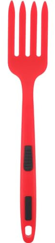 Luxshiny Colador Tenedor Cocina Silicona Servidores Vajilla Italiana Filete Asado Utensilio Cocina Para Hornear Cucharas Para Mezclar Tenedores Negros Ramen Patata Gel Sílice Rojo Tas