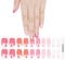 Semi Cured Gel Nails Strips 20 Stickers Glitter Nail Wraps Soft Self-Adhesive Gel Nail Stickers Salon-Quality Gel Nail Strips for Nails Manicure UV/LED Lamp Required (304-Cute)