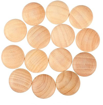 Healeved 50Pcs Furniture Screw Hole Plugs Wooden Button Caps 2.5x2cm Easy Install Sturdy Decorative Covers