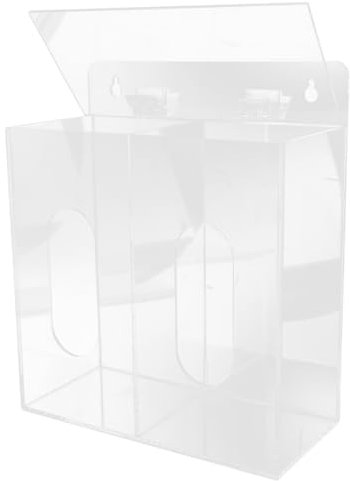 SOLUSTRE Wandhalterung Handschuhspender Aus Acryl Praktische Aufbewahrungsbox Für Einweghandschuhe Und Masken Fächer-Design Platzsparend Für Labore Und Hygieneanwendungen