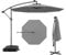 COSTWAY 3M Cantilever Garden Parasol, Hanging Offset Umbrella with 40 LED Lights, Solar Panel Batteries & Sand Bag, Outdoor Water-proof Canopy Sunshade Shelter for Patio Balcony (Dark Gray)