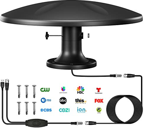 Caravan Aerial Long Range Outdoor HDTV Antenna - Waterproof design and easy installation - ideal for RVs, campers, trucks, motorhomes and boats (Rv tvantenna (black))