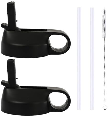 2-in-1 Straw and Spout Replacement Set - Cap Cover, Straw Brush, Topper for Water Bottles