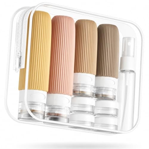 Mrsdry Travel Bottles for Toiletries, 16 Pack Silicone Travel Bottles Set, Leakproof Travel Size Toiletries, BPA Free Travels Containers for Toiletries, Traveler Accessories for Shampoo Conditioner