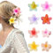 Roysmart Pinces à cheveux en forme de fleur hawaïenne, 8 couleurs, antidérapantes, grandes pinces à cheveux pour cheveux épais, en forme de fleur pour femmes et filles