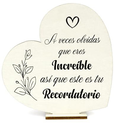 Regalos para Madres Navidad, Placa de Madera Corazón, Regalos Navidad Mujer, Detalles para Regalar Mujer, Regalo Cumpleaños Mujer, Regalos para Mujer Mayor, Regalos para Mi Mujer, Regalos Jubilacion