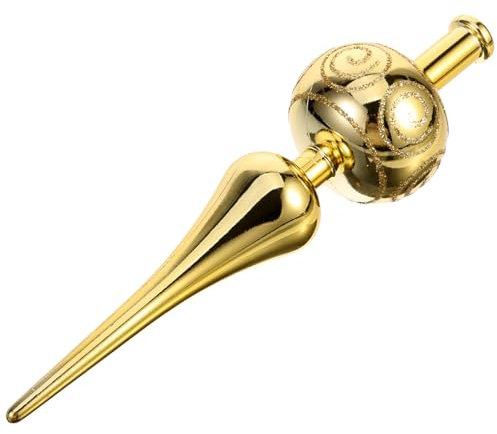 Ipetboom Christmas Tree Topper: 9 Inch Vintage Tree Topper Christmas Tree Sequins Adornment Decorations, Golden Xmas Tree Topper Tree Top Classic Tree Toppers