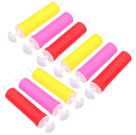 Cabilock 10piezas Inflador De Globos Resistente Al Desgaste Bomba De Aire Manual Portátil De Aire Manuales Accesorio De Inflado Inflador De Globos Para Balones De Playa