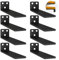 8 Pezzi Staffe Mensole, 15cm Pollici Staffe per Mensole Industriali Resistenti, Staffe per Mensole Bianche a L In Metallo per Supportoper Mensole Fai da Te (Nero, Spessore 5 mm) 6in