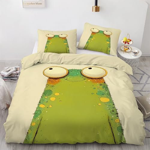 YZQGLHP Kleines Monster Bettwäsche 135x200 Tier, Wendebettwäsche & Zimmer Deko, Weiche Microfaser Bettbezug Set 2 Teilig, 2 Kissenbezug 80x80, mit Reißverschluss