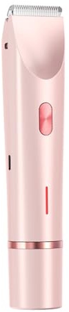 Bikini Trimmer für Frauen - Dual Head Wasserdichter Haarentfernungsrasierer, schmerzfreies Trimmen für den privaten Bereich, wiederaufladbares & ergonomisches Design (Rosa)