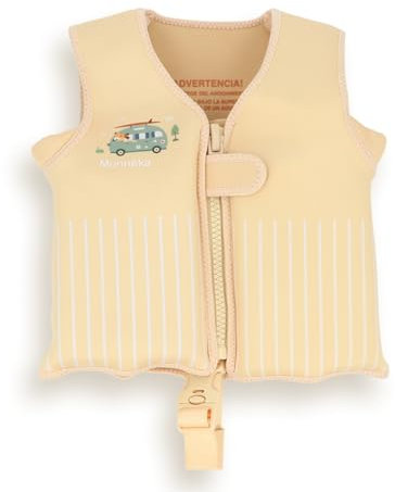 Monnëka Schwimmweste mit verstellbarem Gurt und Sicherheitsverschluss | Sea Schwimmweste zum Lernen | Schwimmhilfe für Kinder | Surf Van - 3 bis 6 Jahre