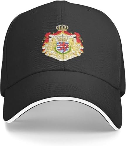 IEOGHWXY Baseballkappe Snapback Sonnenhut Personalisiertes Wappen von Luxemburg Baseball Cap Damen Herren Verstellbare Papa Mütze Streetwear Geburtstagsgeschenk für Männer Frauen