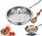 Titanium Hammered Pan Pro with Lid, 2025 | Thickened | Ultra-Durable| Scratch-Resistant | Non Stick,Premium Uncoated Titanium Frying Pan for Kitchen Cooking (M-28CM, Include lid)