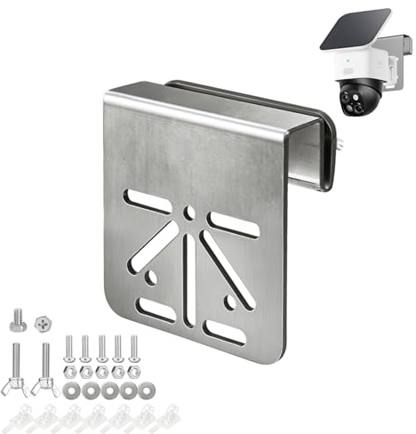 ZT-NET Gutter Mount Bracket for Eufy Security SoloCam S340 | Stainless Steel with Anti-Rust Screws No-Drill Installation Compatible with IP PTZ Dome Cameras