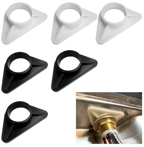 6Pcs Kitchen Tap Sink Reinforcement with Diameter 36mm Inner Bore for Stainless Steel Sinks, Stabilization Triangle Kitchen Taps,Sink Fitting Stabiliser, Stability Plate for Faucets to Reduce Wobbling