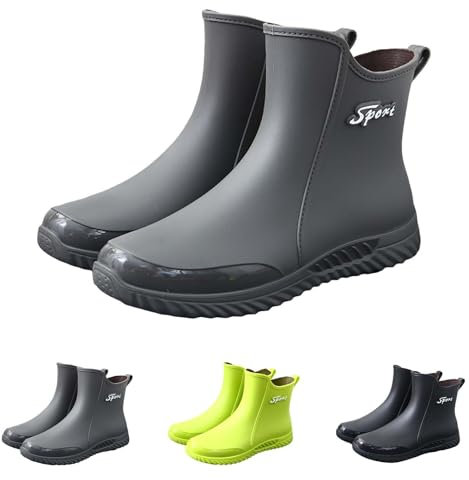 Generisch Stivali di gomma da uomo a mezza altezza, impermeabili, morbidi e antiscivolo, da giardino, resistenti all'abrasione, comodi stivali in gomma, resistenti all'usura, per attività all'aria