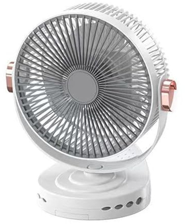 Generico Ventilateur rechargeable avec clip – Ventilateur de bureau | Ventouse de 20 cm USB réglable silencieux avec lumière réglable pour chambre auto étudiants atelier plage