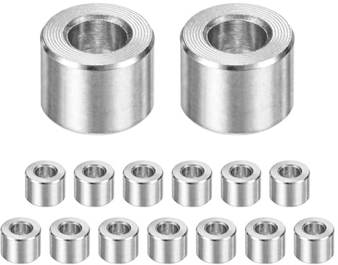M METERXITY 15 Pzs M4 Separadores Acero Inox 304 4mm ID x 8mm OD x 6mm L Buje Distanciador Metal Acabado Liso Redondo para Tornillos Pernos Plateado