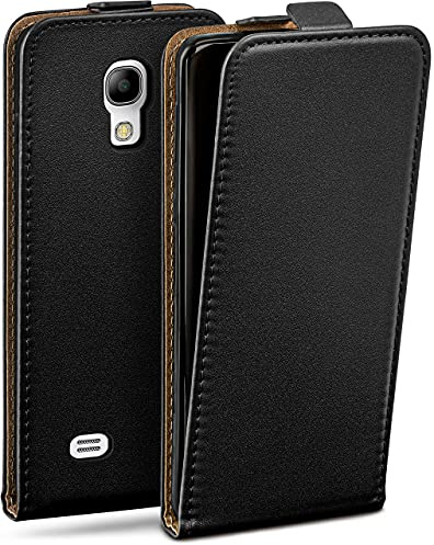 moex Flip Case für Samsung Galaxy S4 Hülle klappbar mit 360 Grad Schutz, Handyhülle mit Displayschutz, PU Leder Handytasche Lederhülle, Flip Case Cover Klapphülle, Schwarz