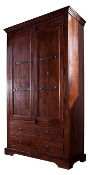 MASSIVMOEBEL24.DE Schrank Akazie Dunkelbraun lackiert Oxford #419 | 107x50x cm (BxTxH) 103 kg Klassisch montiert vollmassiv