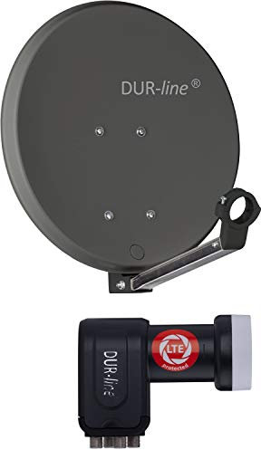 'DuraSec-Line dsa 40 cm anthracite T2 DVB Alternative haute performance Aluminium Rigide de miroir – [Antenne Satellite, Satellite Bol, camping, balcon, mini, bateau]