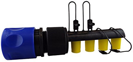 Micro irrigation 4 way manifold/splitter(ALLOWS YOU TO RUN 4 IRRIGATION LINES FROM ONE WATER SOURCE) with range of connections By Cost Wise®,the irrigation specialists (adapter+female click-lock)