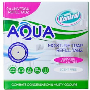 Aqua Refill Tabz Moisture Absorber, Ultra-Absorbent and Odour-Neutralising, for Aqua Moisture Trap Dehumidifier, Condensation Absorbers, (2 x 450g Scent Free)