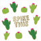 X&O Paper Goods X&O Paper Goods Cocktail-Servietten, Kaktus, Spike This, Weiß, 20 Stück, 14 x 14 cm, Weiß und Grün