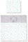 Amilian® Kinderwagenset mit Stickerei Baby Bettwäsche Garnitur für Kinderwagen 80x80 cm + 35x40 cm (Sternchen KLEIN Türkis/Hellgrau mit BÄREN, 4 TLG.)