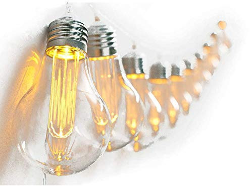 HAB & GUT -LED015- Lichterkette Vintage Edison-Glühbirne 10 Leuchten Batterie mit Timer