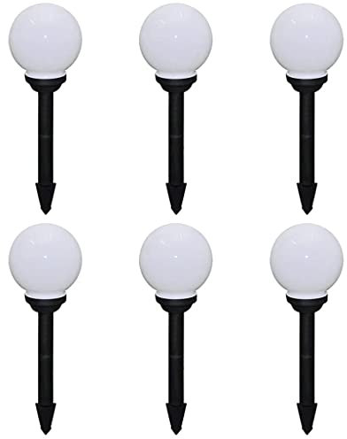 vidaXL 6x Wegeleuchte LED Kugel Solarkugel Gartenlampe Kugelleuchte Außenlampe Solarlampe Solarleuchte Außenleuchte Gartenleuchte 20cm mit Erdspieß