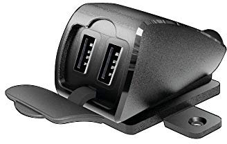 Lampa 38827 USB-Fix Trek 2 Dual-USB-Ladegerät, wasserdicht, Befestigung mit Schrauben oder doppelseitigem Klebeband - Ultra Fast Charge - 5400 mA - 12/24 V